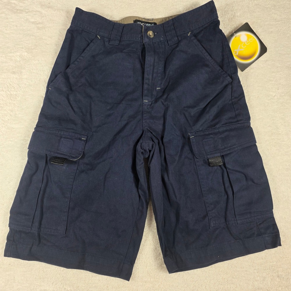 Exceed Cargo Shorts Boys 10 Navy Blue‎ NWT Cotton Twill Utility Pockets Vintage